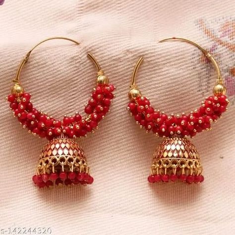 Bollywood style ethnic Maroon Color Oxidized Hoop Jhumka Earrings for Women Alloy Jhumki Earring, Drops & Danglers, Chandbali Earring, Earring Set Base Metal: Alloy Plating: Gold Plated Sizing: Non-Adjustable Stone Type: Artificial Stones & Beads Type: Jhumkhas Net Quantity (N): 1 Price/-290 #wholesale #Fashion #indianwedding #newcollection #zubiyacollections Chandbali Earrings, Jhumki Earrings, Artificial Stone, Jhumka Earrings, Maroon Color, Plate Size, Bollywood Fashion, Base Metal, Stone Beads