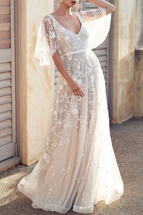 White Lave A-line #PromDress - #CelebrityDresses Open Back Maxi Dress, Maxi Dress Outfit, Elegant Maxi Dress, Women's Evening Dresses, Maxi Dress Evening, Dresses Lace, Dresses Elegant, Tulle Wedding, Tulle Wedding Dress