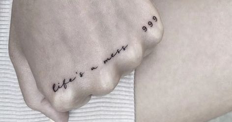 Meaningful Thigh Tattoos, Quote Meaningful, 999 Tattoo, Deep Quote, Brother Tattoos, Tribute Tattoos, Hand And Finger Tattoos, Cute Tats, Camera Tattoo