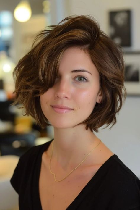 Short Square Face Haircut, Midi Haircut Mid Length, 40 Yr Old Hairstyles, Middle Hairstyles, Crazy Curly Hair, 70 Hairstyles, Messy Bob Hairstyles, Medium Hair Styles For Women, Grey Hair Styles For Women