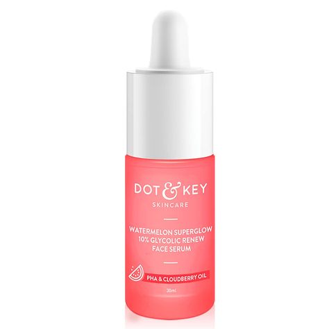 Glycolic Serum, Dot And Key, Watermelon Face, Face Glowing, Super Glow, Dark Spots On Skin, Face Acne, Unclog Pores, Normal Skin