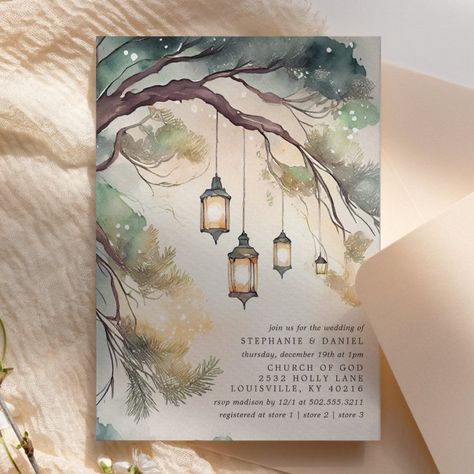 Enchanted Forest Wedding Invitations, Whimsical Wedding Invitations, Forest Wedding Invitations, Modern Wedding Design, Forest Theme Wedding, Enchanted Forest Wedding, Lights Wedding, Enchanted Wedding, Themed Wedding Invitations