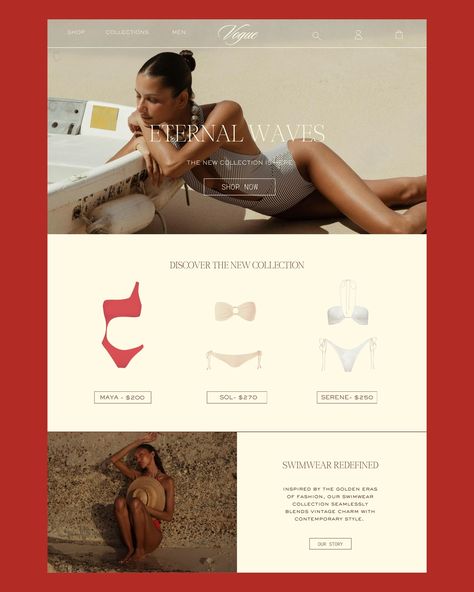 Swimwear Website Design, Swimwear Instagram Feed, Bra Packaging, Swimwear Website, Swimwear Branding, Swimwear Campaign, Hot Pilates, Fashion Website Design, Fashion Newsletter