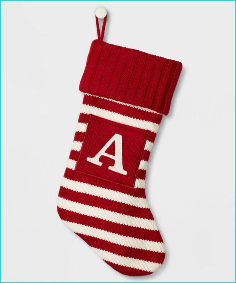 21 Precious Picks for Baby’s First Christmas Stocking Striped Christmas Stocking, Letter Stockings, Monogram Christmas Stocking, H Monogram, White Christmas Stockings, Monogram Stockings, Custom Stocking, Mini Stockings, Family Stockings