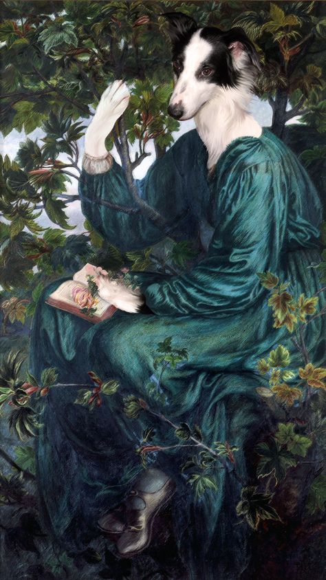 Andrea Leite Marques on Behance. Anthropomorphic digital art dog. Pre Raphaelite Paintings, Gabriel Rossetti, Anthropomorphic Animals, Pre Raphaelite Brotherhood, Infinite Art, Pre Raphaelite Art, Dante Gabriel Rossetti, John Everett Millais, John Keats