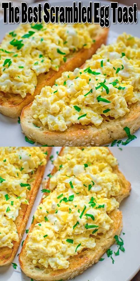 Scrambled Egg Toast, Sandwich Spreads, Brunch Sandwich, Sandwich Toast, Best Egg Recipes, Resep Diet Sehat, Eggs Breakfast, Pasti Sani, Resep Diet