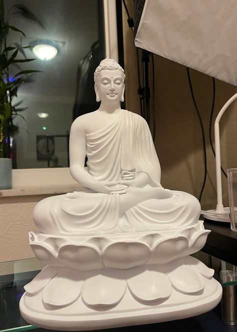 White Gautama Buddha Statue Sitting on Lotus, Shakyamuni Meditating Buddha, Buddha Decor for Home, Poly Stone Statue - Etsy Australia Buddha Modern Art, Shapes Kindergarten, Meditating Buddha, Buddha Decor, Stone Powder, Stone Statue, Sitting Buddha, Gautama Buddha, Buddha Meditation