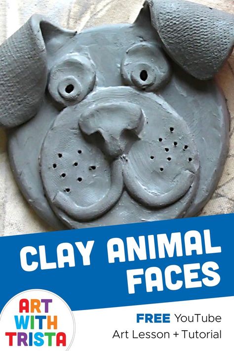 This is a perfect slab lesson for artists will a little prior clay experience. How to use simple steps to create a clay animal face of your choice while applying slip and score to attach all clay pieces together. Perfect slab clay lesson for artists will a little prior clay experience. Clay Projects Kids, Faces Step By Step, Clay Projects For Kids, Clay Lesson, Class Art Projects, Middle School Art Projects, Kids Clay, Homeschool Crafts, Air Dry Clay Projects