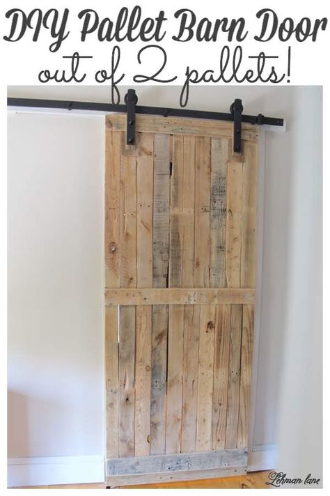 Diy Barn Door Cheap How To Build, Diy Pallet Decoration, Pallet Decoration Ideas, Pallet Door, Pallet Barn, Pallet Home Decor, Diy Pallet Wall, Diy Wood Pallet Projects, Pallet Furniture Designs