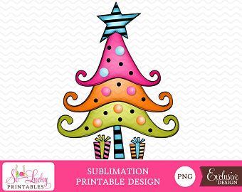 Christmas Tree Watercolor, Whimsical Christmas Tree, Christmas Tree Printable, Christmas Tree Drawing, Tree Printable, Whimsical Christmas Trees, Printable Htv, Tree Watercolor, Christmas Tree Png