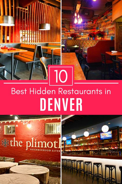 Collage of 4 hidden restaurants in Denver. Downtown Denver Restaurants, Hibachi Restaurant, Hawaiian Restaurant, Salsa Bar, Denver Food, Denver Restaurants, Mile High City, Dinner Restaurants, Cool Restaurant