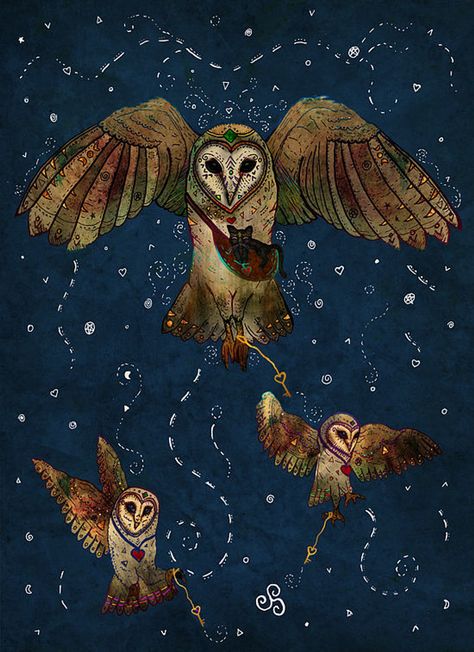 Barn Owl Art, Lighted Canvas Art, Owl Art Print, Spirit Animal Art, Lighted Canvas, Owl Art, Barn Owl, Artist Canvas, Animal Illustration