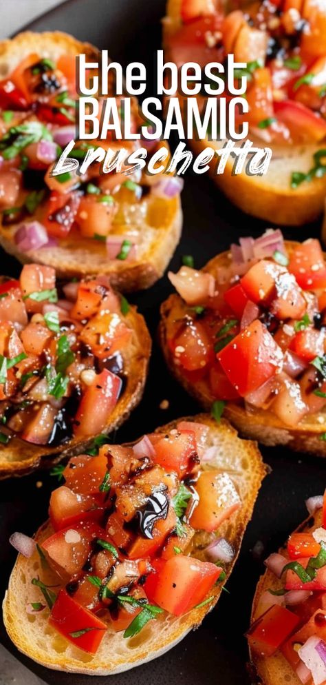 Balsamic Bruschetta [20 Minutes] – Chasety Cold Bruschetta Appetizers, Mr Mikes Bruschetta Recipe, Baguette Snack Ideas, Fresh Bruschetta Recipe, Homemade Bruschetta Recipes, Simple Bruschetta Recipe, Bruchetta Recipe Bruschetta, Baguette Appetizers, Bruschetta Recipe Easy