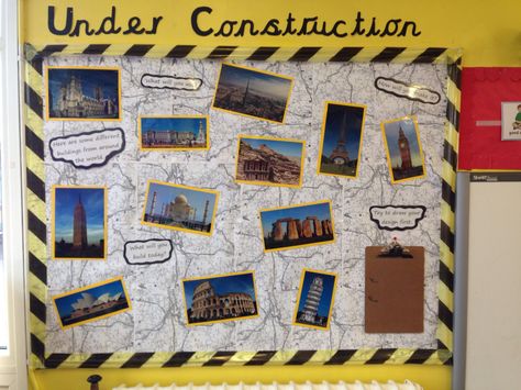 Pictures of famous buildings from around the world to inspire the children when constructing. Construction Eyfs, Construction Area Ideas, Construction Play Area, Classroom Areas, New Year Ideas, Reception Classroom, Blocks Preschool, Eyfs Classroom, Continuous Provision