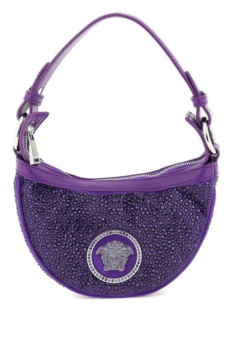 Discover great products at the best prices at Dealmoon. Versace 'repeat' crystal mini hobo bag. Price:$1228.80 at Coltorti Boutique Versace Perfume, Versace Bag, Purple Purse, Versace Jewelry, Versace Accessories, Medusa Head, Versace Bags, Glamorous Style, Purple Silk