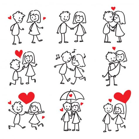 Couple in Love Stick Figure Doodle Doodle Figures, Wedding Doodles, Couples Doodles, Valentine Doodle, Doodle People, Love Stick, Collage Des Photos, Arte Doodle, Stick People