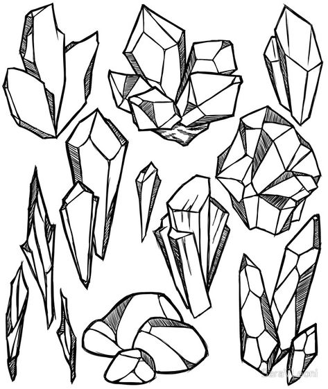 Millions of unique designs by independent artists. Find your thing. Draw Crystals, Crystals Shapes, Drawing Shapes, Crystal Illustration, Gem Drawing, Crystal Drawing, Crystals Black, Symbol Tattoos, Crystal Shapes