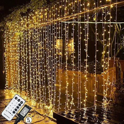 Amazon.com: Rustic Wedding Decor: Home & Kitchen Christmas Window Lights, Icicle Christmas Lights, Wall Hanging Lights, Led Curtain Lights, Led Curtain, Curtain String Lights, Icicle Lights, Indoor String Lights, Christmas Decorations Bedroom