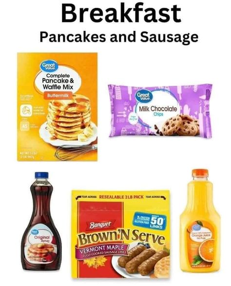 Picky Eater Breakfast For Kids, Picky Eater Breakfast, 10 Dollar Meals, Pancakes And Sausage, Dollar Meals, Picky Eaters Breakfast, Breakfast Potluck, Mom Meals, Meals Ideas