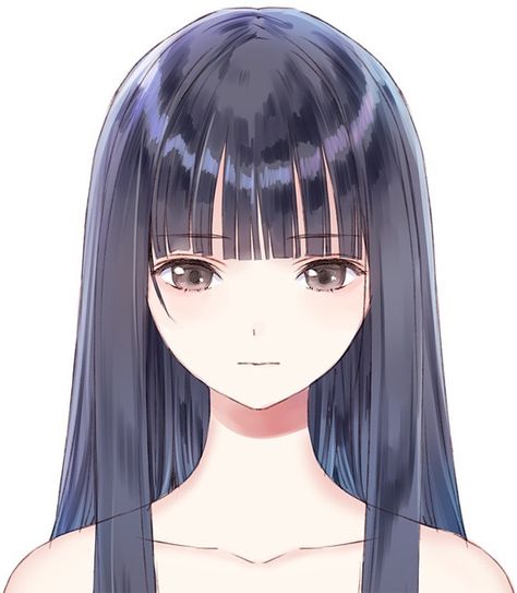 Straight Bob Haircut, Blue Reflection, Hair Length Chart, Is A Girl, Straight Bob, Anime Hair, Bob Haircut, Hair Length, A Girl