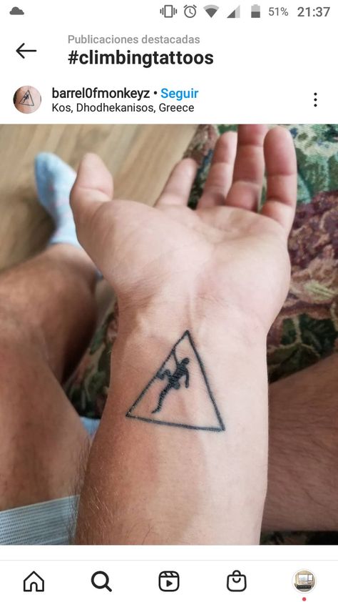 Rock Climbing Tattoo Ideas, Climbing Tattoo Ideas, Boulder Tattoo, Climber Tattoo, Rock Climbing Tattoo, Adrenaline Tattoo, Climbing Tattoo, Friendship Tattoo, Whimsical Tattoos