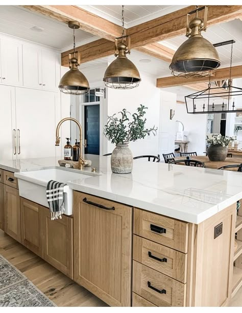 Natural wood - color scheme Kitchen Island End Panels, Kitchen Island Ends, Bonnie Ryan, Wood Kitchen Island, Kitchen Redo, Counter Tops, Kitchen Remodel Idea, Wood Kitchen, Luxury Kitchen