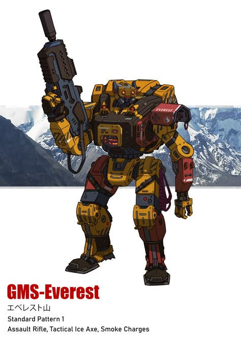 ArtStation - GMS Everest 1 Lancer Rpg Mech Art, Lancer Ttrpg Art, Lancer Rpg Character Design, Lancer Rpg Mech, Lancer Mech Art, Lancer Rpg Art, Lancer Mech, Lancer Art, Lancer Rpg