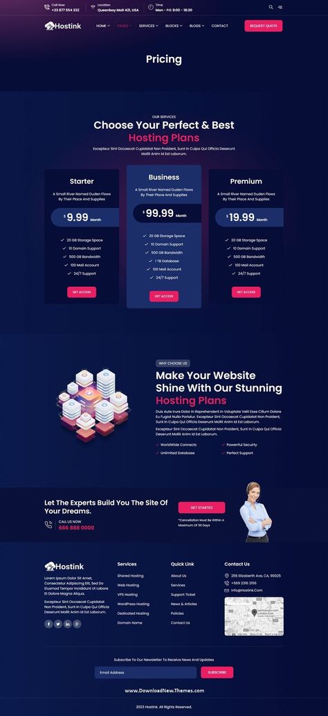 Hostink - Hosting Services Elementor Template Kit Ui Ux Website, Hosting Website, Web Design Trends, Ecommerce Site, Professional Website, Website Design Inspiration, Web Hosting Services, Wordpress Website, Best Web