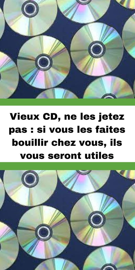 Vieux CD, ne les jetez pas : si vous les faites bouillir chez vous, ils vous seront utiles Deco Cd, Diy Cd, Recycle Dvds Old Cds, Cd Diy, Home Cinema Room, Cinema Room, Home Cinemas, Sun Catcher, Dvd