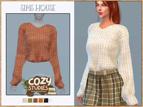 The Sims Resource - WOMEN'S KNITTED SWEATER Sims 4 Comfy Cc, Sims 4 Sweaters Cc, Cc Eyes, Different Body Sizes, Sims 4 Cc Eyes, Cc Clothes, Sims 4 Cc Skin, Womens Knit Sweater, Outfit Looks