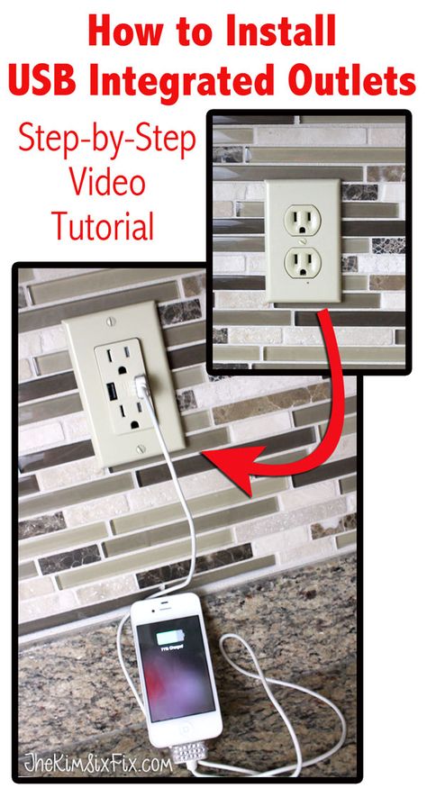 How to replace standard wall outlets with USB charging outlets. A great way to charge USB devices without giving up an outlet. Home Electrical Wiring, House Repair, Home Improvement Loans, Solar Panels For Home, Diy Electrical, Home Fix, Up House, Diy Home Repair, Wall Outlets