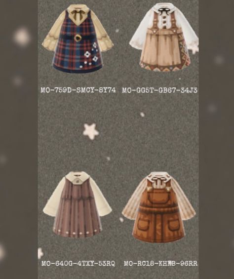 Acnh Outfit Inspiration, Acnh Diy, Autumn To Do List, Acnh Dress, Acnh Fashion, Cottagecore Animal Crossing, Acnh Clothes, Cat Island, Animal Crossing 3ds