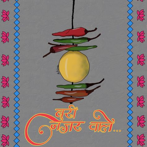 Humour funny Illustration nimbu mirch nazar battu Buri Nazar Wale Quotes, Nimbu Mirchi Illustration, Funny Rangoli, Nimbu Mirchi, Hanuman Hd, Happy Holi Images, Kitchen Painting, Indian Funny, Holi Images