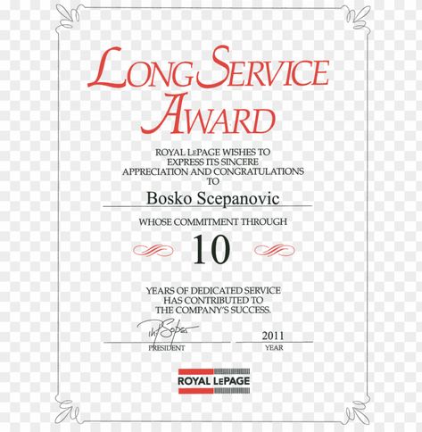 Long Service Award Certificate, Service Award Certificate, Certificate Of Recognition Template, Certificate Border, Training Certificate, Education Certificate, Awards Certificates Template, Template Png, Award Certificates