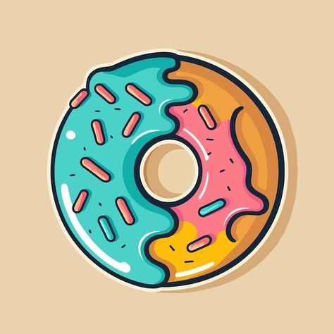 Vector donut bakery store logo cartoon d... | Premium Vector #Freepik #vector #donut-logo #bakery-shop #donuts-doughnut #doughnut Kids Fest, Donut Cartoon, Donut Store, How To Draw Anything, Donut Logo, Donut Art, Donut Vector, Bakery Store, Janmashtami Decoration