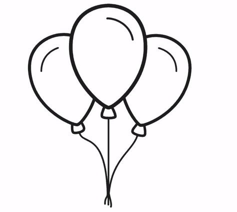 Easy Ballons Drawing, Baloon Drawings Pencil, Cartoon Balloons Drawing, Birthday Ballon Drawing, Bunch Of Balloons Drawing, Ballon Drawing Simple, How To Draw A Balloon, Balloon Drawing Easy, Draw Balloons