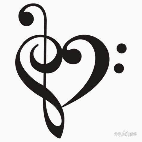 Treble Clef Heart, Arena Animation, Sheryl Luke, Music Note Heart, Heart Clip Art, Bass Clef, Music Drawings, Music Symbols, Music Tattoo