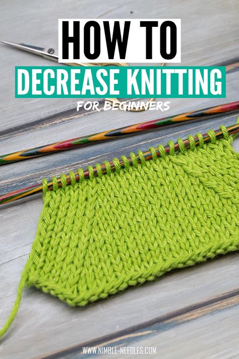 Decreasing Stitches Knitting, How To Decrease Knitting Stitches, Knitting Decreases Tutorials, Knit Decrease Stitches, Knitting Increases And Decreases, How To Decrease In Knitting, Decrease Knitting Stitches, Knitting Videos Tutorials Step By Step, Knit Decrease