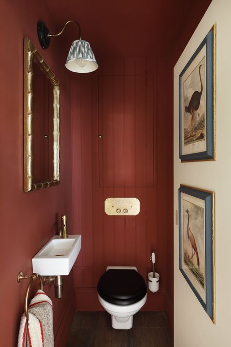 Ham Interiors, Bedroom Zen, Small Downstairs Toilet, Wc Bathroom, Downstairs Loo, Decor Ikea, Downstairs Toilet, Cottage Bathroom, Bathroom Red