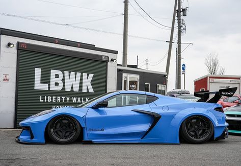 Wide Body C8 Corvette, Chevy Corvette C8, C8 Corvette, Corvette C8, Dream Car Garage, Liberty Walk, Chevy Corvette, Wide Body, Stock Car