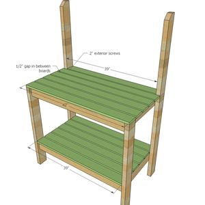 Potting Bench - RYOBI Nation Projects Potting Benches Diy, Potting Bench Plans, Outdoor Potting Bench, Hanging Tools, Sand Projects, Potting Benches, Potting Tables, Potting Table, Pressure Treated Wood