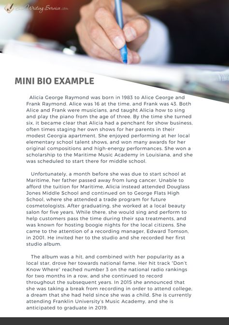 See this mini bio example to find out how to write a short yet effective biography. Follow this link to get more examples now! https://www.biowritingservice.com/short-and-mini-bio-writing-help/ Short Bio Examples, Artist Bio Example, Autobiography Writing, Project Coordinator, Writing A Bio, Writing A Biography, Short Bio, Writing Support, Powerpoint Slide Designs