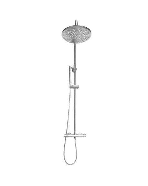 Eden Modern Thermostatic Bar Shower Valve with Round Shower Head and Hand Shower ChromeExperience a high-end hotel shower in the comfort of your home!Upgrade your bathroom space with a contemporary shower head, valve, and hand shower that you will simply love. The sleek polished chrome finish adds a modern touch to your bathroom.The thermostatic control system allows you to easily adjust the temperature of your shower, enabling you to customize your experience to perfection.This premium shower is crafted from high-quality brass and stainless steel ensuring durability. We additionally provide a Bathroom Takeaway 10-year 'fit and forget' guarantee for added peace of mind.Includes:Bar Valve, Riser Kit including shower head, Handset and Hose with installation kit Specifications:Range: EdenShow Villa Interiors, Shower Style, Stone Shower, Bathroom Shower Heads, Wallpapers Cartoon, Contemporary Shower, Shower Diverter, Shower Fittings, Bath Panel