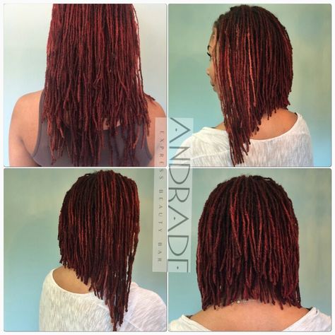 Loc'd Bob style !! (Long) Sisterlocks Bob Hairstyles, Cut Locs Styles, Dreadlock Bob Hairstyles, Locs Cut In A Bob, Sisterlock Bob, Microlocs Hairstyles, Sisterlocks Installation, Loc Bob, Lock Styles