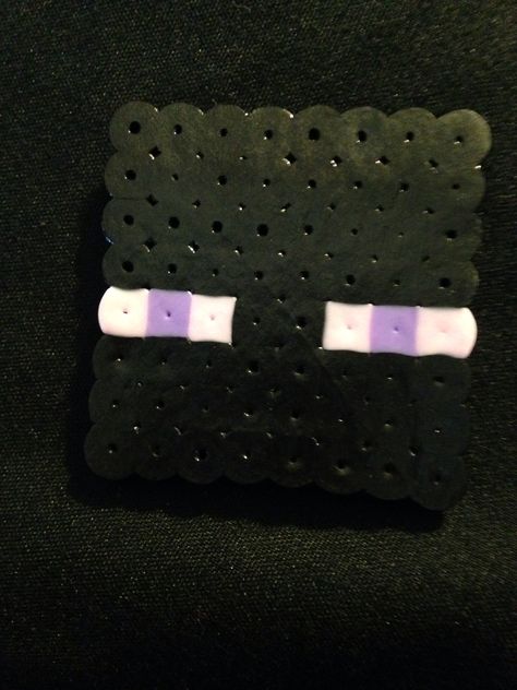 Enderman Minecraft Perler Bead Back Perler Bead Ideas, Hamma Beads Ideas, Easy Perler Bead Patterns, Bead Creations, Hamma Beads, Beads Ideas, Melting Beads, Bead Ideas, Perler Bead Patterns