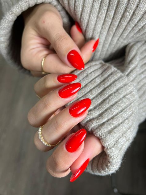 Red Christmas Nails 2023 16 Ideas: Dazzle and Shine This Holiday Season Red Russian Manicure, Red Hot Nails, Nail Colours 2023, Russian Nails Design, Fire Red Nails, Russian Gel Manicure, Light Red Nails, Russian Nail Art, Russian Manicure Design