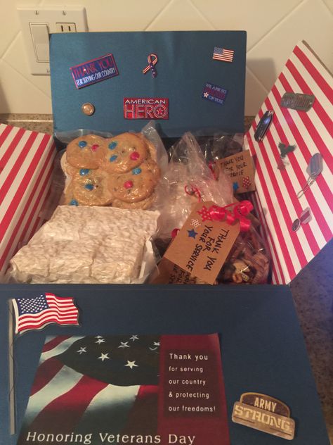 Veterans Day Care Package.  I use a food sealer so baked items are fresh when sent overseas.  Military care package. Canning Shelf, Army Care Package, Soldier Care Packages, Veterans Day Gift Ideas, Veterans Gifts, Recipes For Canning, Baked Items, Food Sealer, Military Care Package