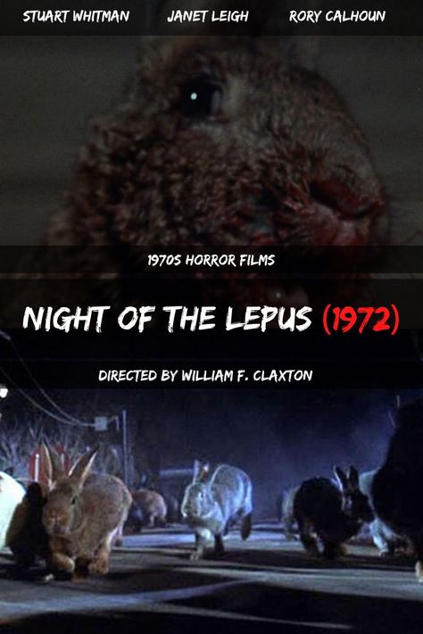 Arizona rancher Cole Hillman (Rory Calhoun), dealing with massive rabbit overpopulation on his land, calls on a local college president, Elgin Clark (DeForest Kelley), to help him. In order to humanely resolve the matter, Elgin brings in researchers Roy (Stuart Whitman) and Gerry Bennett (Janet Leigh), who inject the rabbits with chemicals. However, they fail to anticipate the consequences of their actions. A breed of giant mutant rabbits emerges and starts killing every human in sight. Roy Stuart, Deforest Kelley, Rory Calhoun, Janet Leigh, Storytelling Techniques, Horror Films, Rabbits, Storytelling, Human