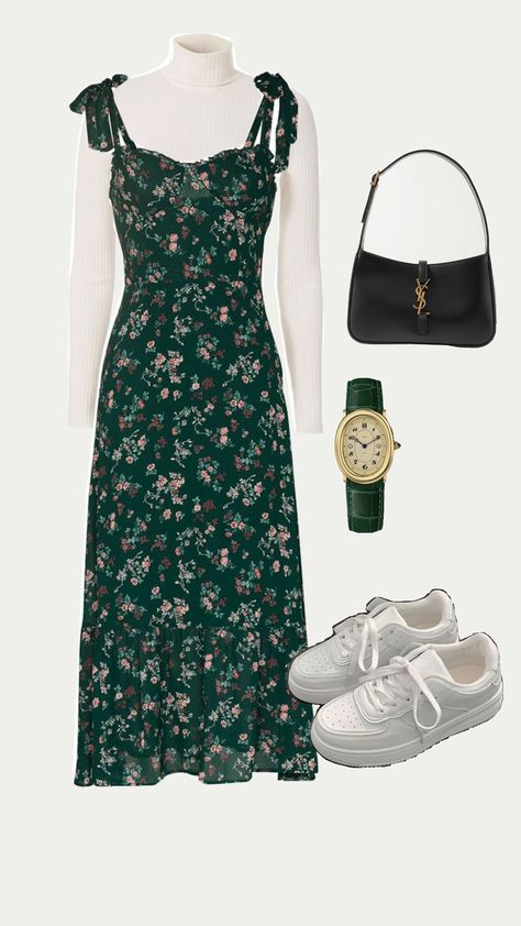 💚 #fashion #green Jade Green Outfit, Green Aesthetic Fashion, Seasonal Outfits, Dark Green Aesthetic, Thrifted Outfits, Royal Outfits, Graduation Outfit, Green Outfit, Green Aesthetic