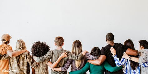 Rearview of diverse people hugging each other | premium image by rawpixel.com / McKinsey People Holding Hands, People Hugging, Image Rock, Friends Hugging, Group Hug, Diverse People, Magazine Pictures, Hands In The Air, Brick Wall Background